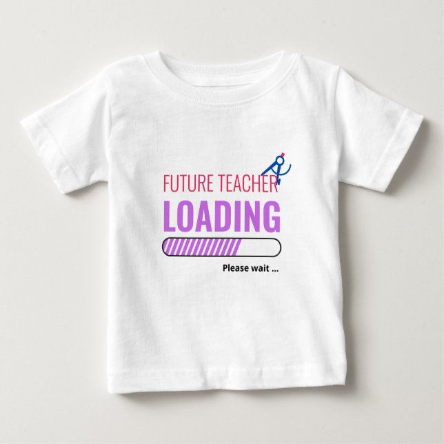 Camiseta Para Bebê Futuro Professor Carregando Unisex Personalizado E (Frente)
