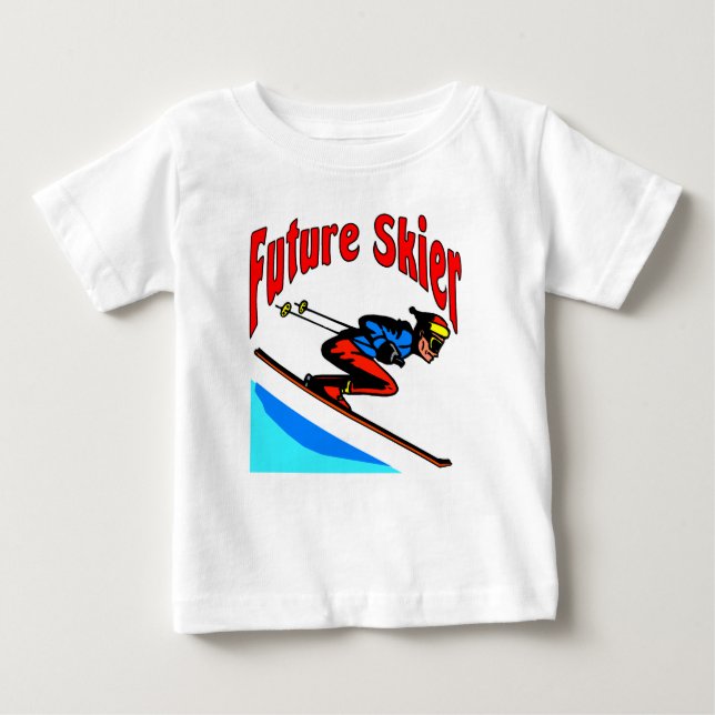 Camiseta Para Bebê Futuro Skier (Frente)