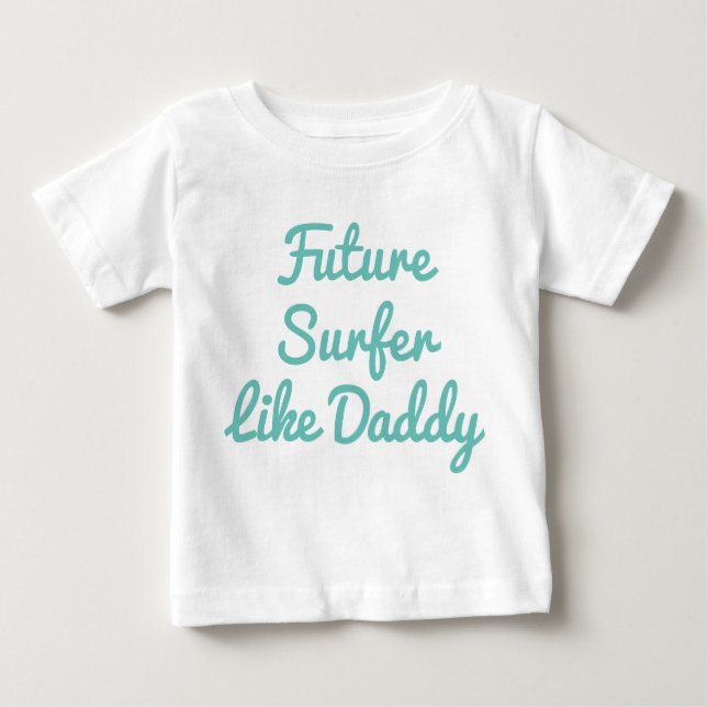 Camiseta Para Bebê Futuro Surfista Como Pai (Frente)
