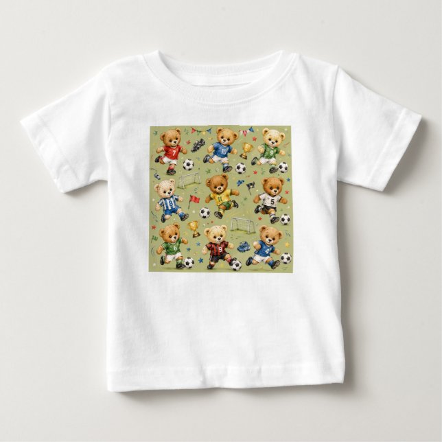 Camiseta Para Bebê Futuro Time Estrela Equipe Teddy (Frente)