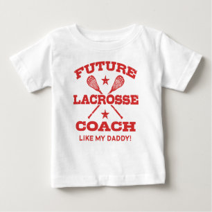Camiseta Para Bebê Futuro treinador de Lacrosse como meu Pai