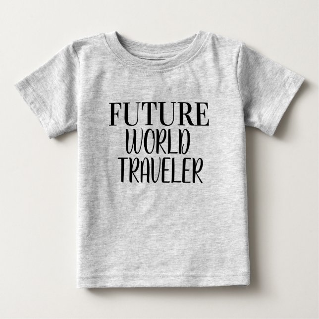 Camiseta Para Bebê Futuro Viajante do Mundo (Frente)