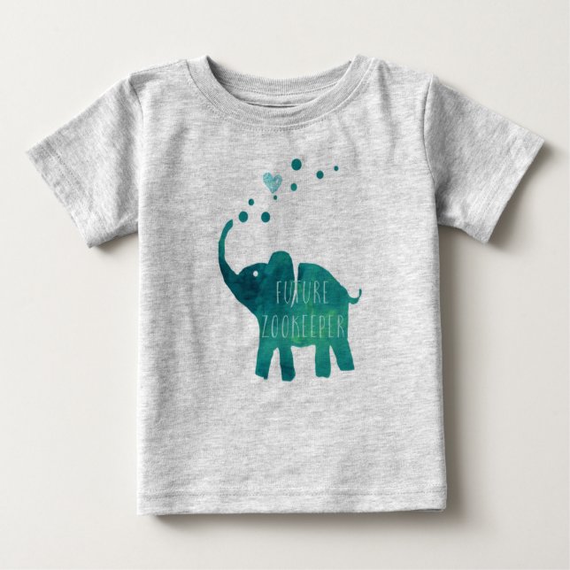 Camiseta Para Bebê Futuro Zoicultor Elefante Toddler Long Sleeve (Frente)