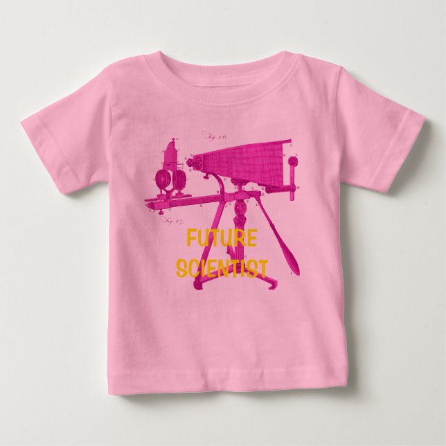 CAMISETA PARA BEBÊ FUTUROS CIENTISTAS DO SÉCULO XVIII MICROSCÓPIO (Frente)