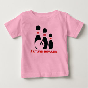Camiseta Para Bebê Futuros tigres, bolas de boliche e pinos