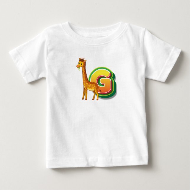 Camiseta Para Bebê G de Girafa (Frente)
