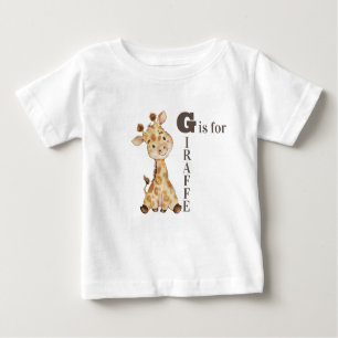 Camiseta Para Bebê G É Para GIRAFFE - Girafa Whimsical