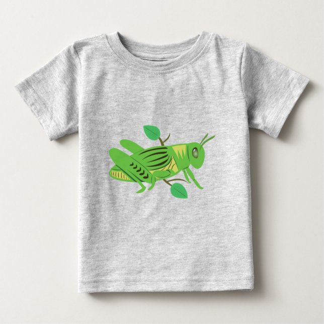 Camiseta Para Bebê Gafanhoto Verde (Frente)