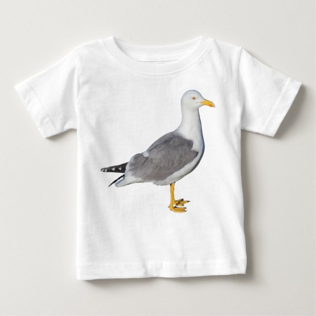Camiseta Para Bebê Gaivota de pernas amarelas (Frente)