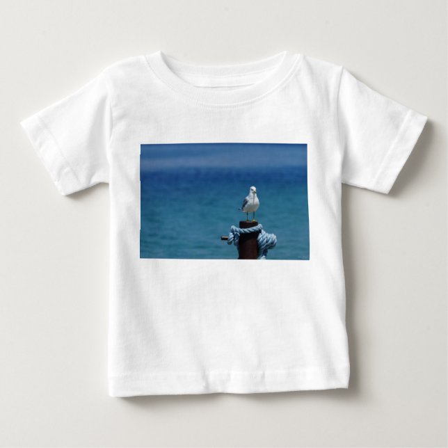 Camiseta Para Bebê Gaivotas Paraíso Em Mackinac (Frente)