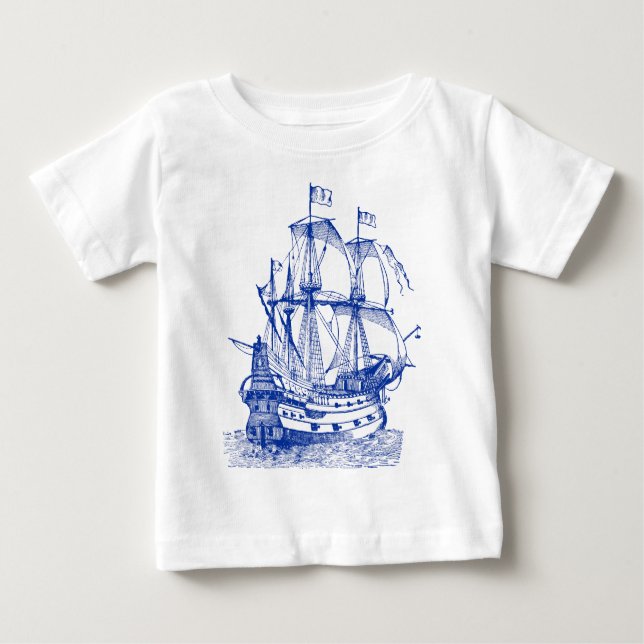 Camiseta Para Bebê Galhão - Marinho (Frente)