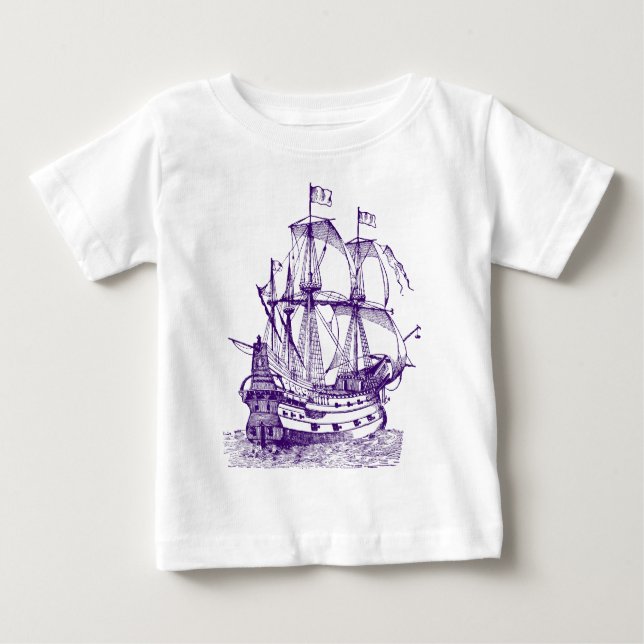Camiseta Para Bebê Galhão - Roxo Profundo (Frente)