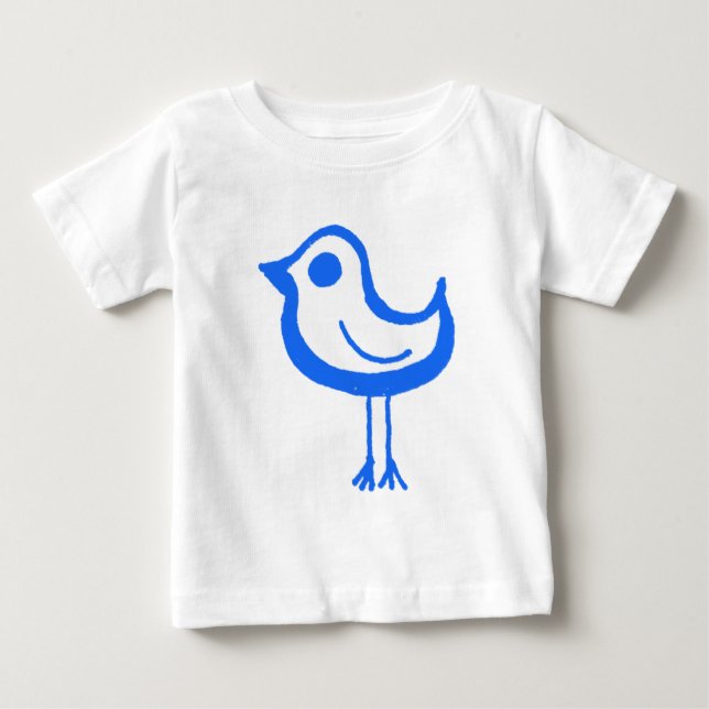 Camiseta Para Bebê Galinha azul (Frente)