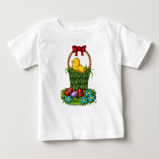 Camiseta Para Bebê Galinha de Páscoa (Frente)