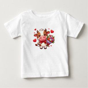 Camiseta Para Bebê Galinha Dia de os namorados