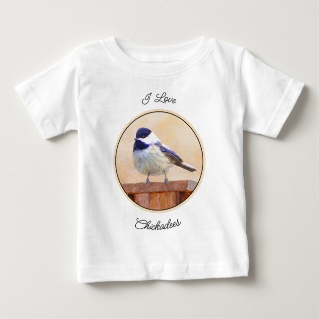 Camiseta Para Bebê Galinha em Birdhouse Pintura Original de Pássaros (Frente)