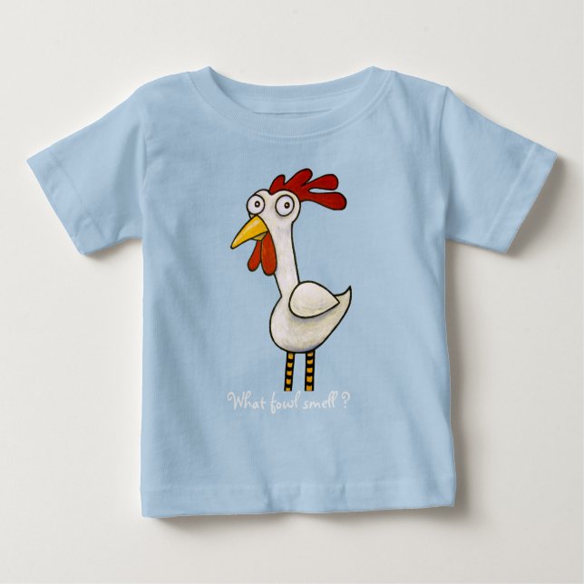 Camiseta Para Bebê Galinha engraçada (Frente)