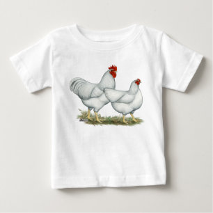 Camiseta Para Bebê Galinhas brancas da rocha
