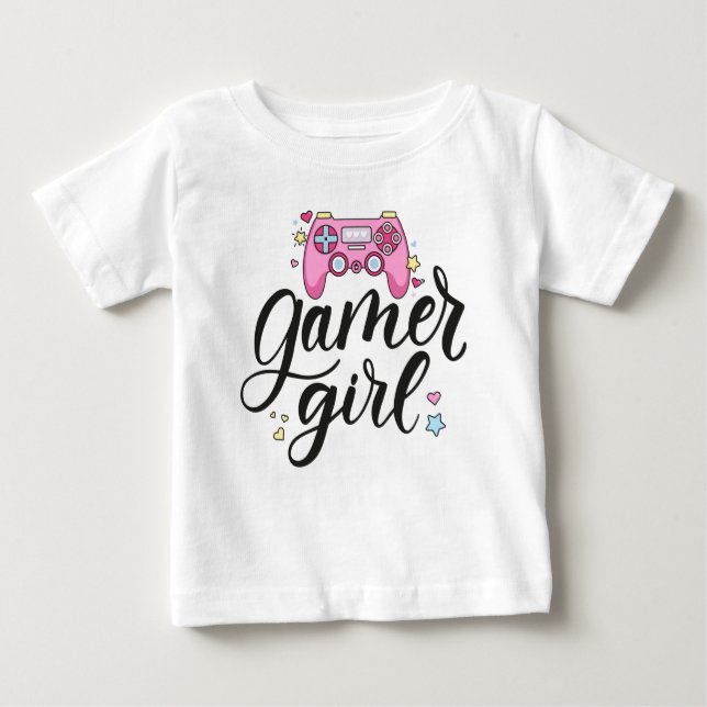 Camiseta Para Bebê Gamer Girl (Frente)