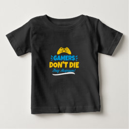 Camiseta Para Bebê Gamers não morrem eles respondem
