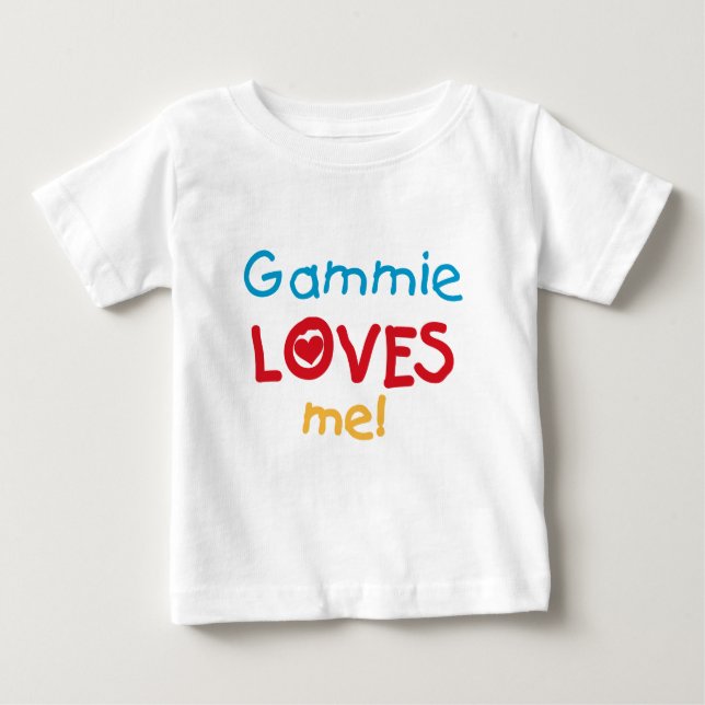 Camiseta Para Bebê Gammie ama-me t-shirt e presentes (Frente)