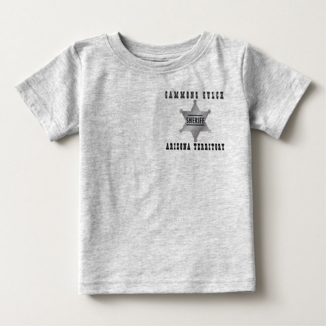 Camiseta Para Bebê Gammons Gulch Sheriff Tshirt Criança (Frente)