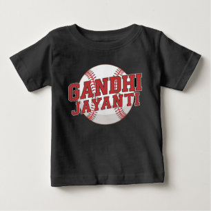 Camiseta Para Bebê Gandhi Jayanti Baseball