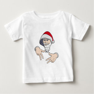 Camiseta Para Bebê Gangsta legal Hip Hop Hand Rap Santa Claus