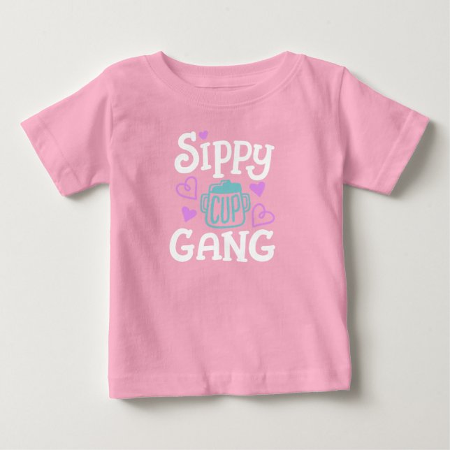 Camiseta Para Bebê Gangue da Taça Sippy (Frente)