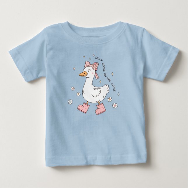 Camiseta Para Bebê Ganso Bobo à Solta  (Frente)