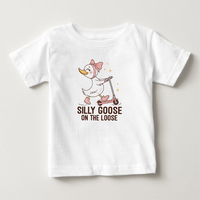 Camiseta Para Bebê Ganso Bobo à Solta  (Frente)