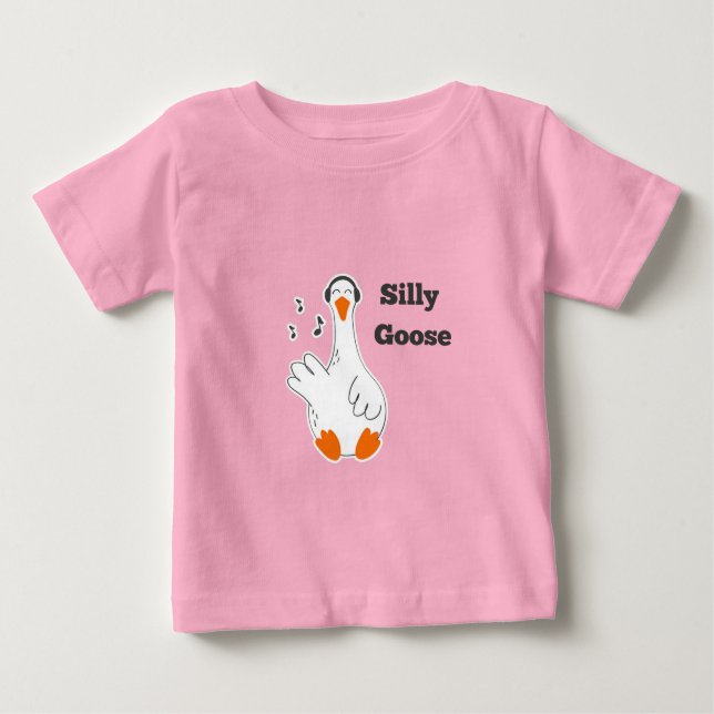 Camiseta Para Bebê Ganso de bobo, Ganso Engraçado, Ganso (Frente)