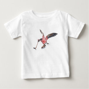 Camiseta Para Bebê Ganso de Canadá que joga o hóquei