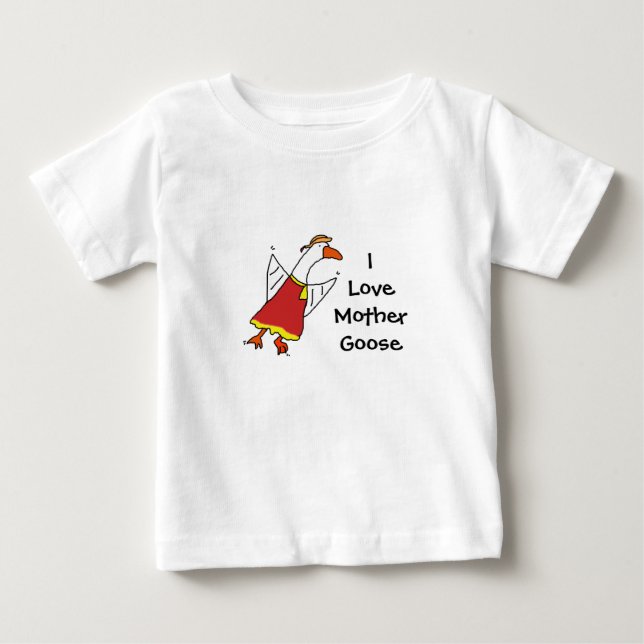 Camiseta Para Bebê ganso-mãe, ILoveMãe Ganso (Frente)
