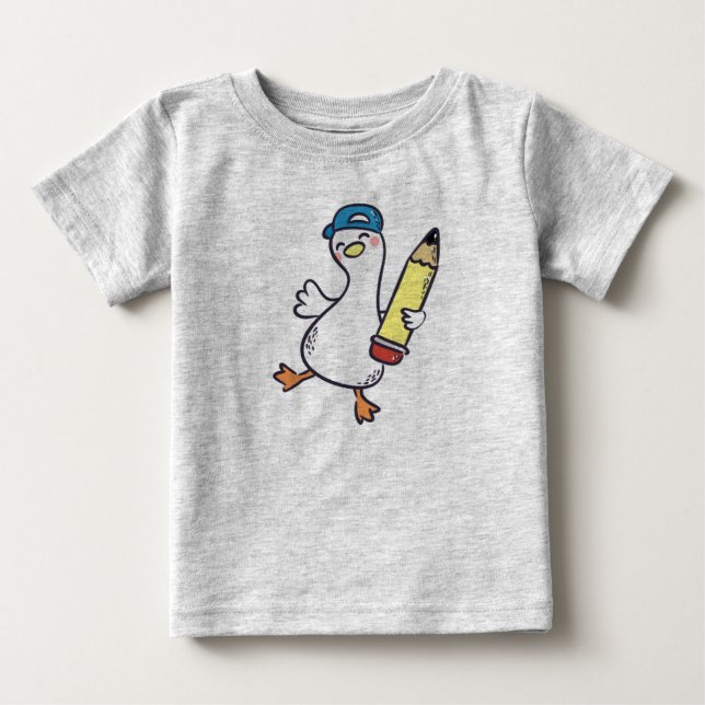 Camiseta Para Bebê Gansos de volta à escola (Frente)