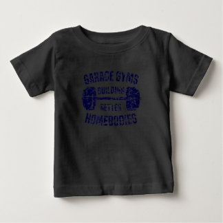 Camiseta Para Bebê Garage Gyms Construindo Melhores Casamentos Barbel