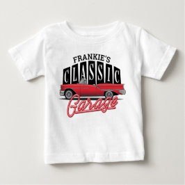 Camiseta Para Bebê Garagem Clássica do Carro Faux Neon 1950