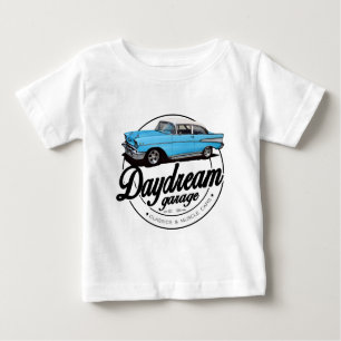 Camiseta Para Bebê Garagem dos Sonhos de 1957 com Chevrolet Bel Air