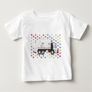 Camiseta Para Bebê Garbage Truck Love