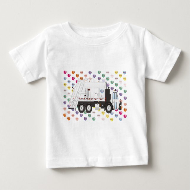 Camiseta Para Bebê Garbage Truck Love (Frente)