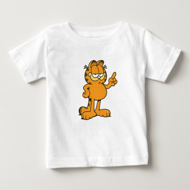 Camiseta Para Bebê Garfield Apontando Para Cima (Frente)