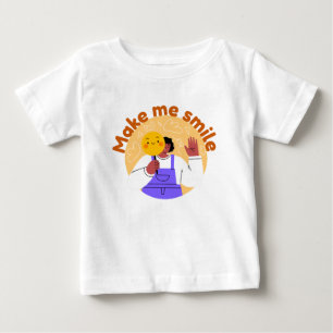 Camiseta Para Bebê Garota acenando e sorrindo