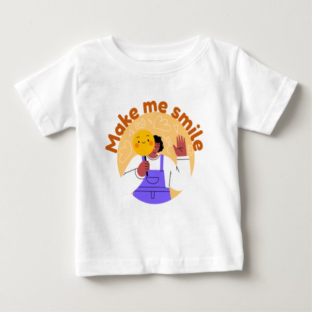 Camiseta Para Bebê Garota acenando e sorrindo (Frente)
