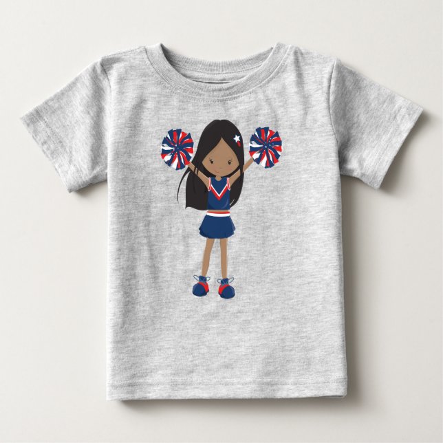 Camiseta Para Bebê Garota Afro-Americana, Líderes de Torcida, Lideran (Frente)