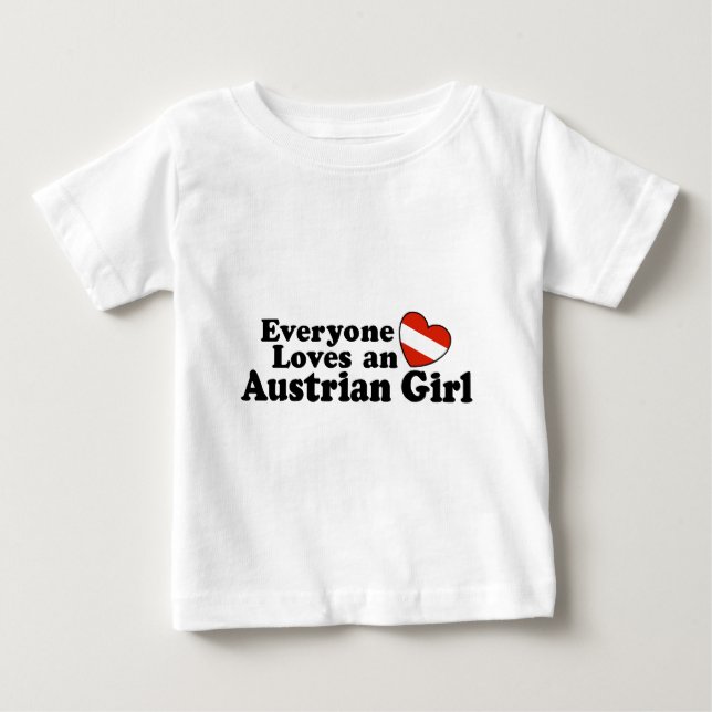 Camiseta Para Bebê Garota Austríaca (Frente)