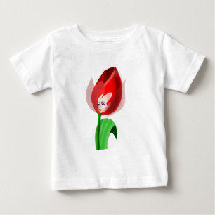 Camiseta Para Bebê Garota das Tulipas Bonitas -