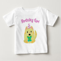 Garota de Aniversário de Gato Amarelo Doce
