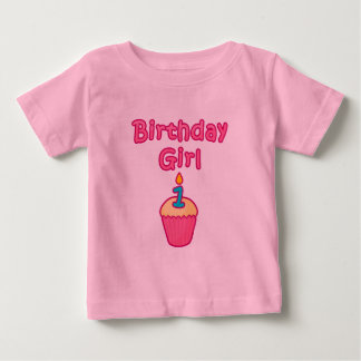 Camiseta Para Bebê Garota de aniversário do cupcake 1