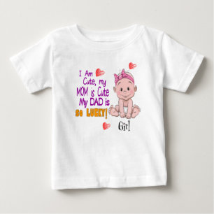 CAMISETA PARA BEBÊ GAROTA DE BEBÊ COM CHEIRA
