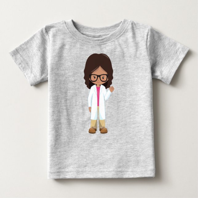 Camiseta Para Bebê Garota de Ciência, Menina Latina, Menina Bonita, C (Frente)